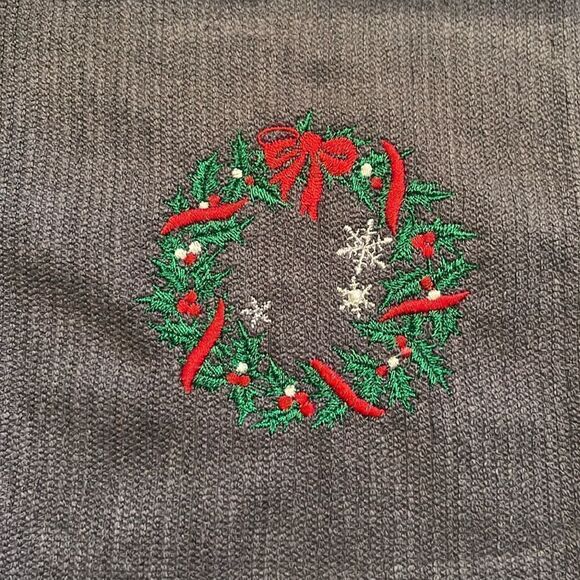 Set of (2) Christmas Cotton Kitchen Bar-mop White & Gray Towels Wreath Cardinal - Picture 4 of 5